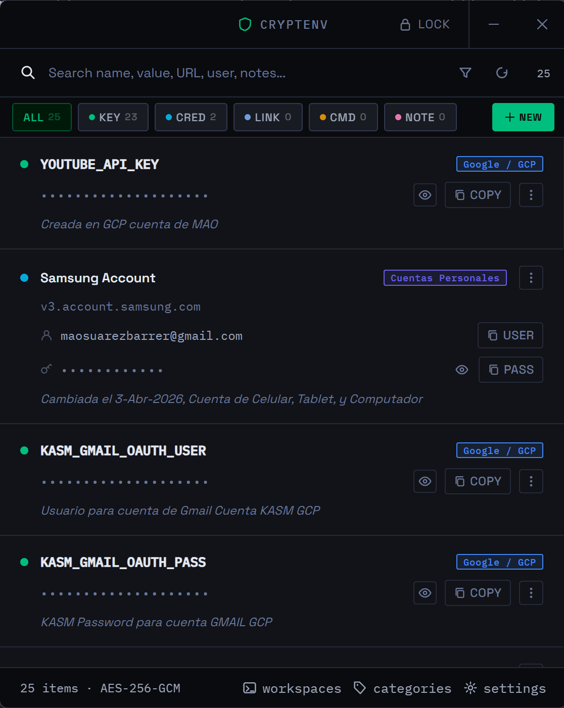 CryptEnv — detalle