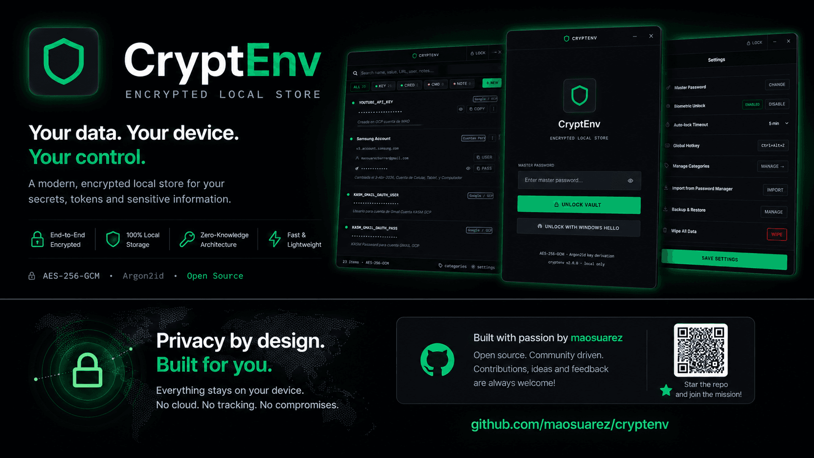 CryptEnv — captura principal